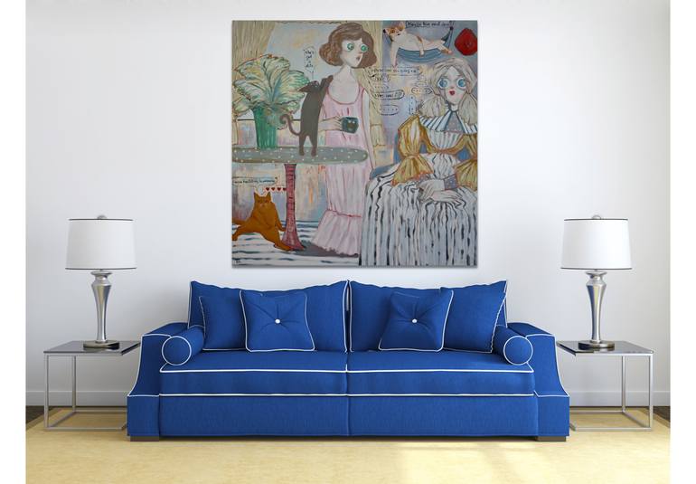 Original Abstract Cartoon Painting by Suthamma Byrne
