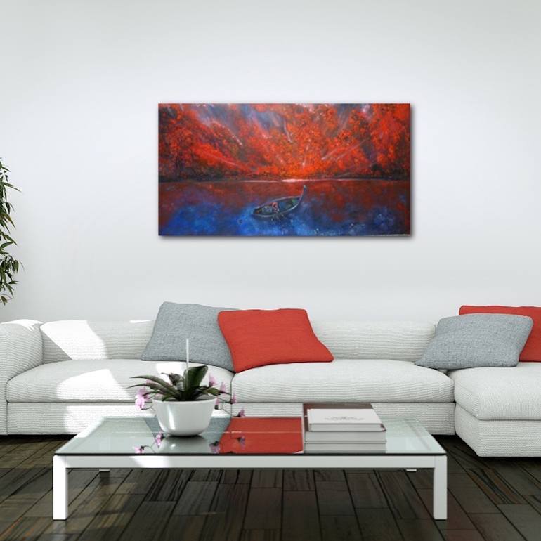 Original Impressionism Seascape Painting by Suthamma Byrne