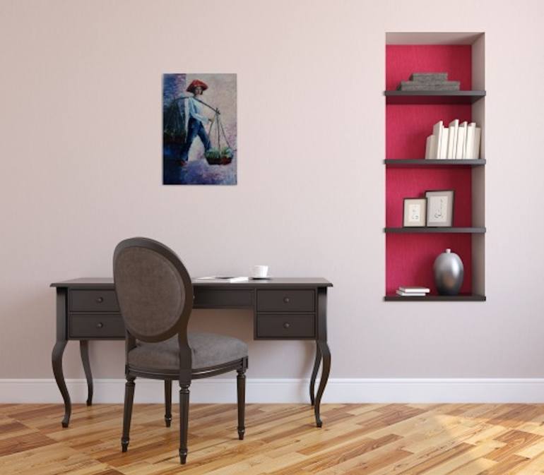 Original Impressionism People Painting by Suthamma Byrne