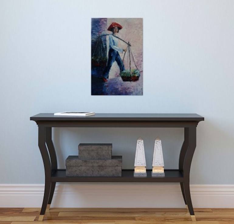 Original Impressionism People Painting by Suthamma Byrne