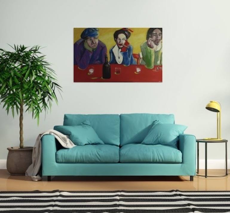 Original Impressionism People Painting by Suthamma Byrne
