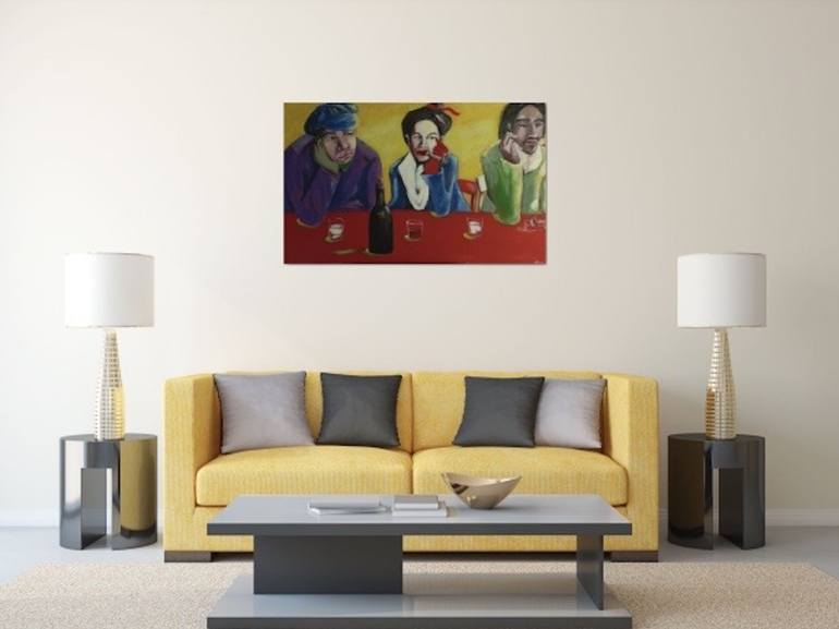 Original Impressionism People Painting by Suthamma Byrne