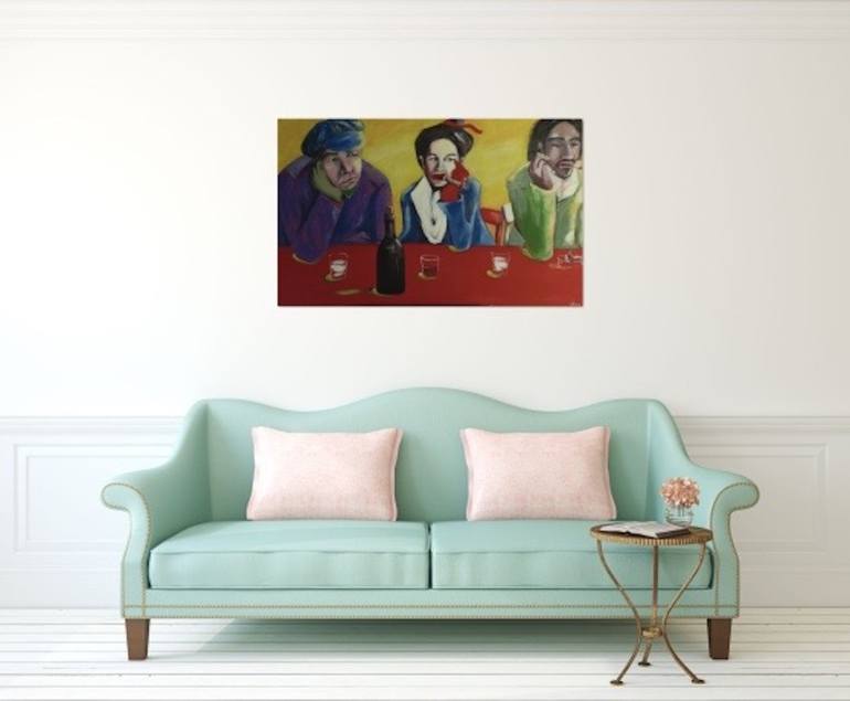 Original Impressionism People Painting by Suthamma Byrne