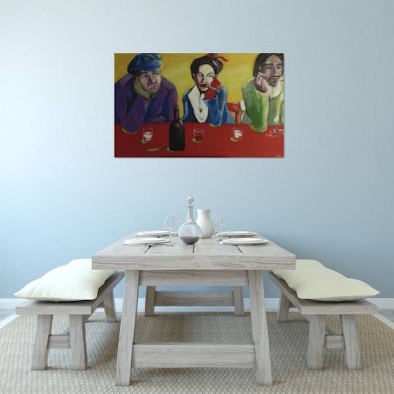 Original Impressionism People Painting by Suthamma Byrne