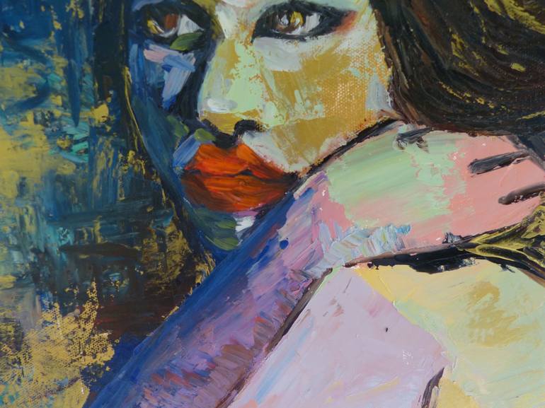 Original Expressionism Women Painting by Suthamma Byrne