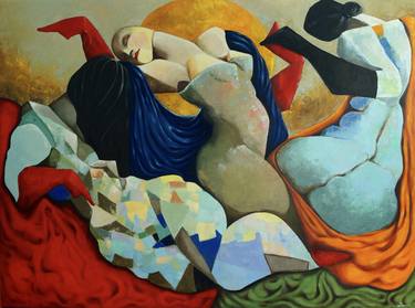 Print of Abstract Women Paintings by Suthamma Byrne