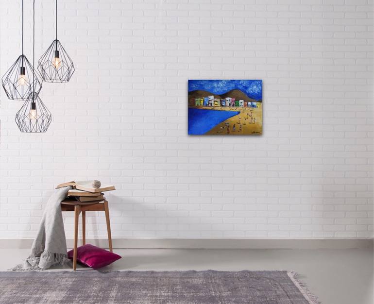 Original Figurative Beach Painting by Suthamma Byrne