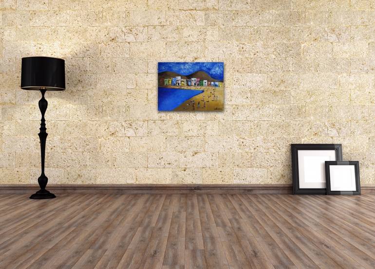 Original Figurative Beach Painting by Suthamma Byrne