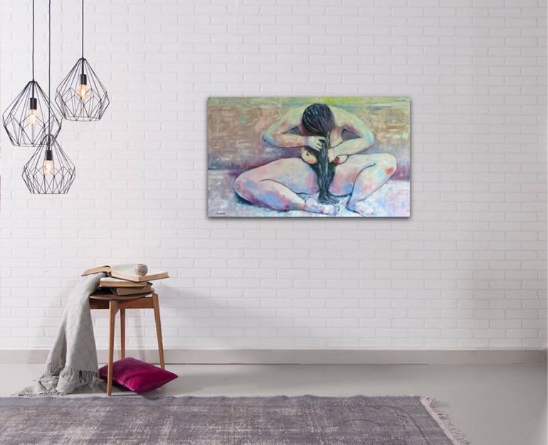 Original Expressionism Nude Painting by Suthamma Byrne
