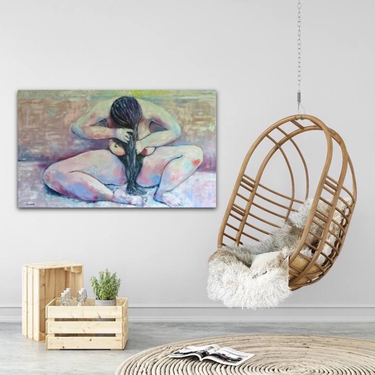 Original Expressionism Nude Painting by Suthamma Byrne