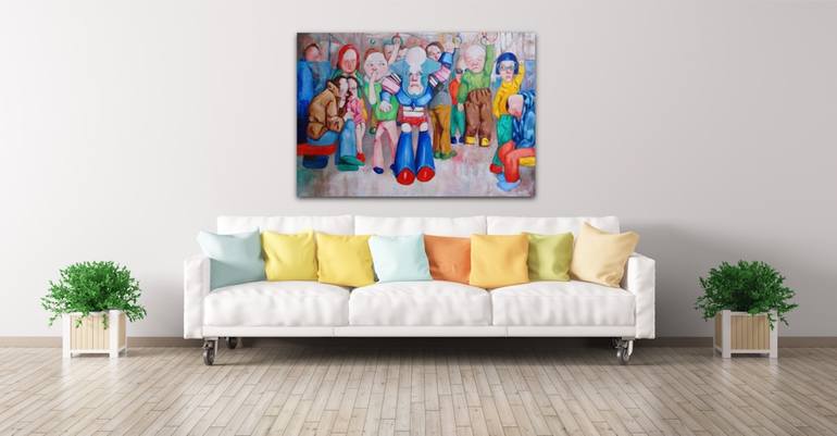 Original Expressionism People Painting by Suthamma Byrne