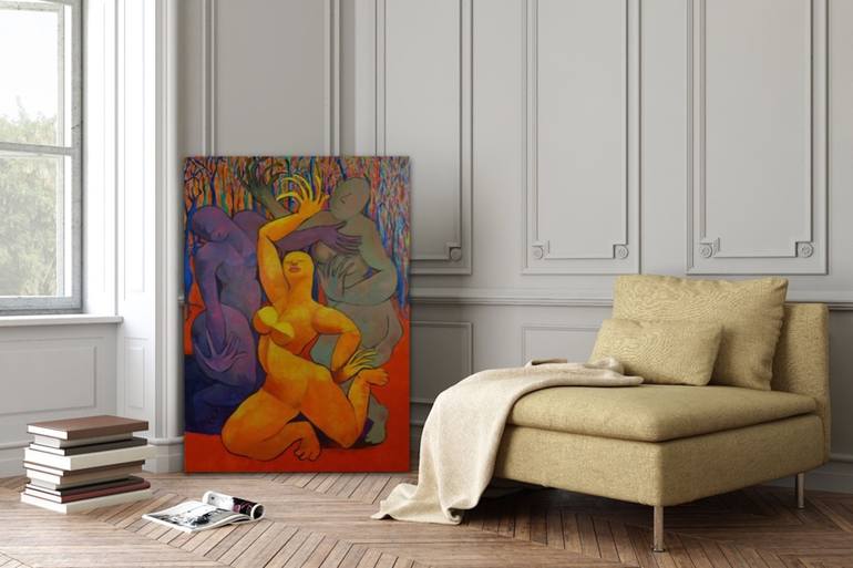 Original Abstract Women Painting by Suthamma Byrne