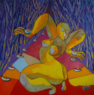 Print of Cubism Erotic Paintings by Suthamma Byrne