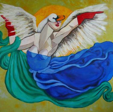 Goddess & Swan dancing in moonlight thumb