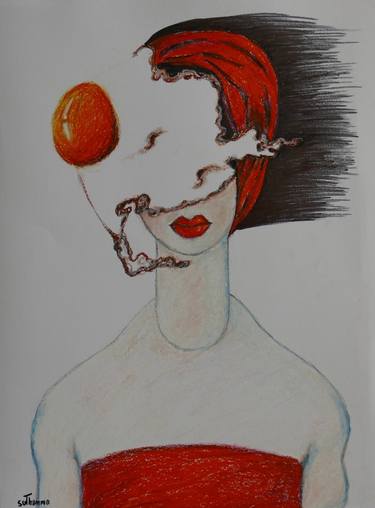 Print of Surrealism Portrait Drawings by Suthamma Byrne