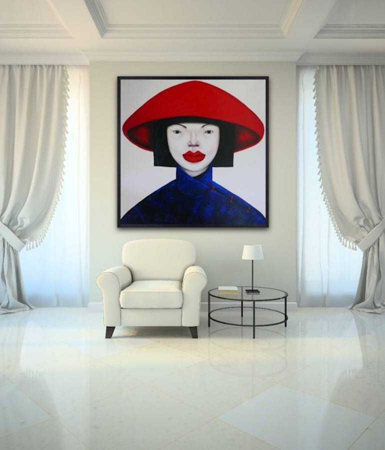 Original Expressionism People Painting by Suthamma Byrne