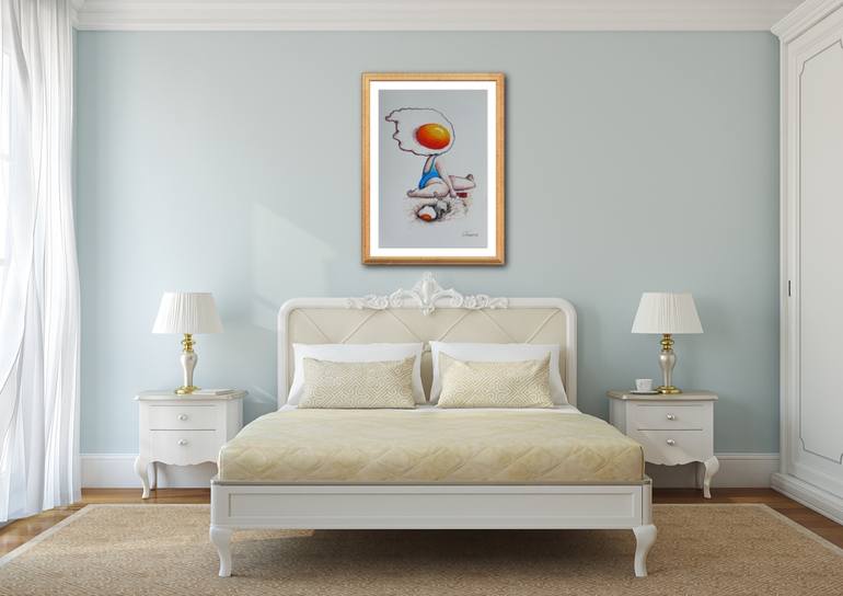 Original Surrealism People Drawing by Suthamma Byrne