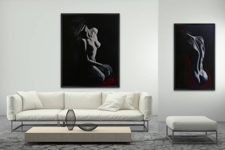 Original Figurative Nude Painting by Suthamma Byrne