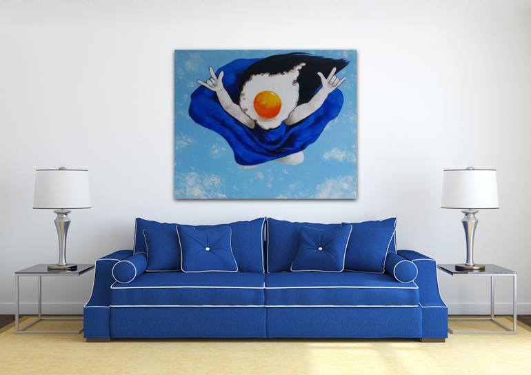 Original Surrealism Love Painting by Suthamma Byrne