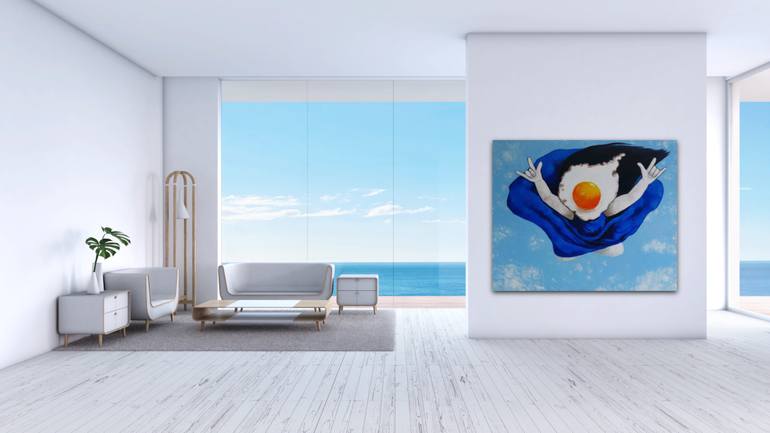 Original Surrealism Love Painting by Suthamma Byrne