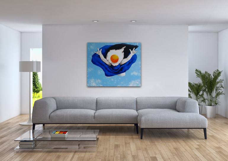 Original Surrealism Love Painting by Suthamma Byrne