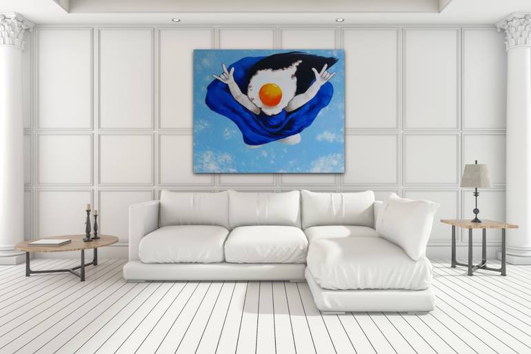 Original Surrealism Love Painting by Suthamma Byrne
