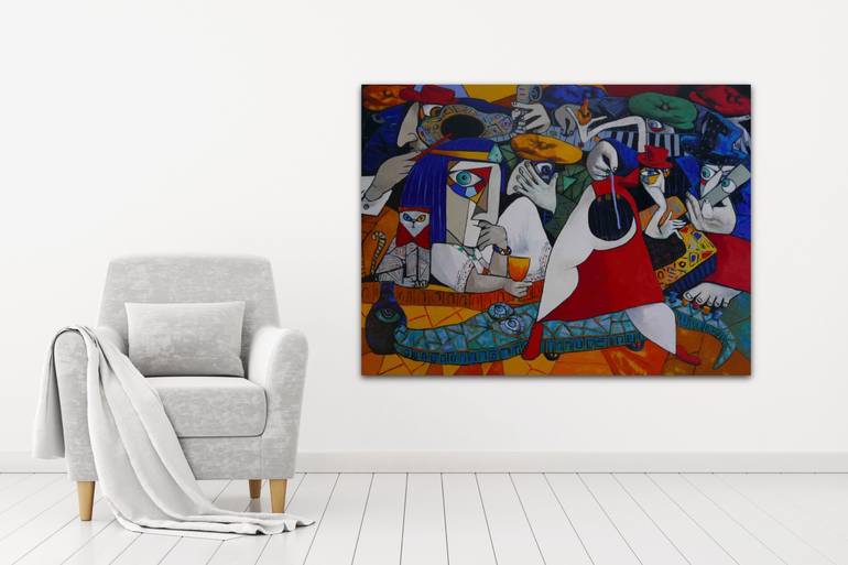 Original Abstract People Painting by Suthamma Byrne