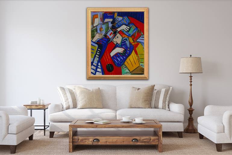 Original Cubism Abstract Painting by Suthamma Byrne