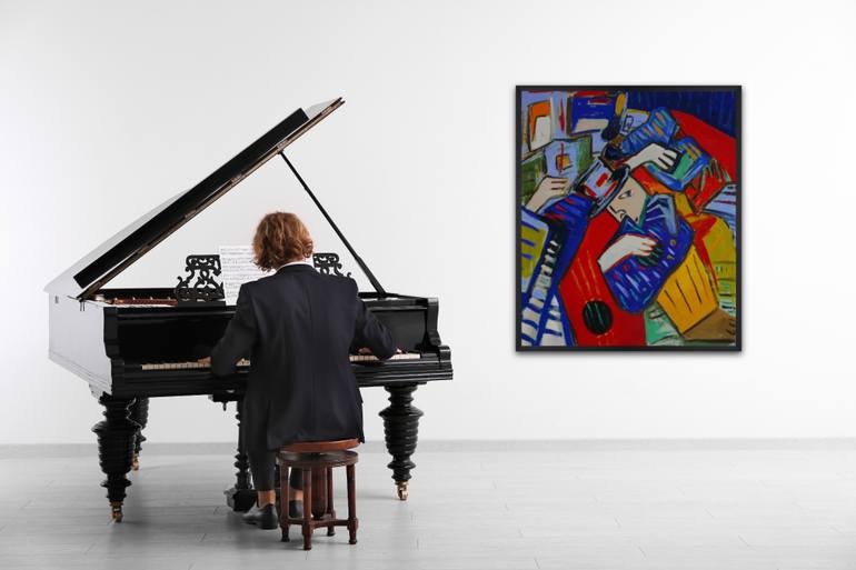 Original Cubism Abstract Painting by Suthamma Byrne