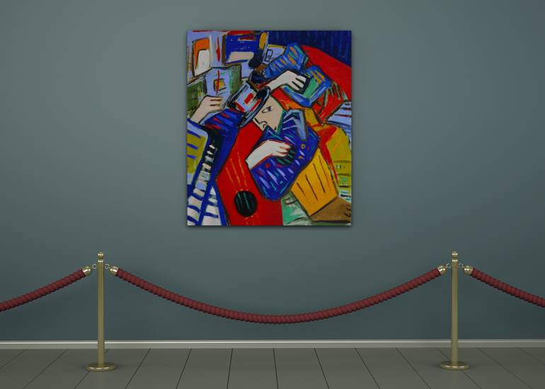 Original Cubism Abstract Painting by Suthamma Byrne