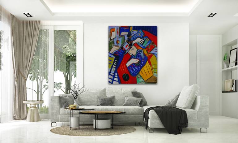 Original Cubism Abstract Painting by Suthamma Byrne