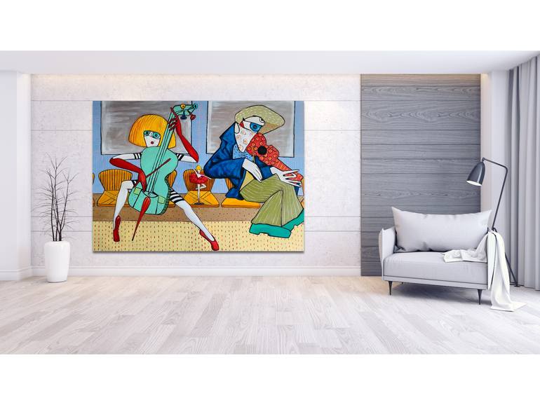 Original Impressionism Music Painting by Suthamma Byrne