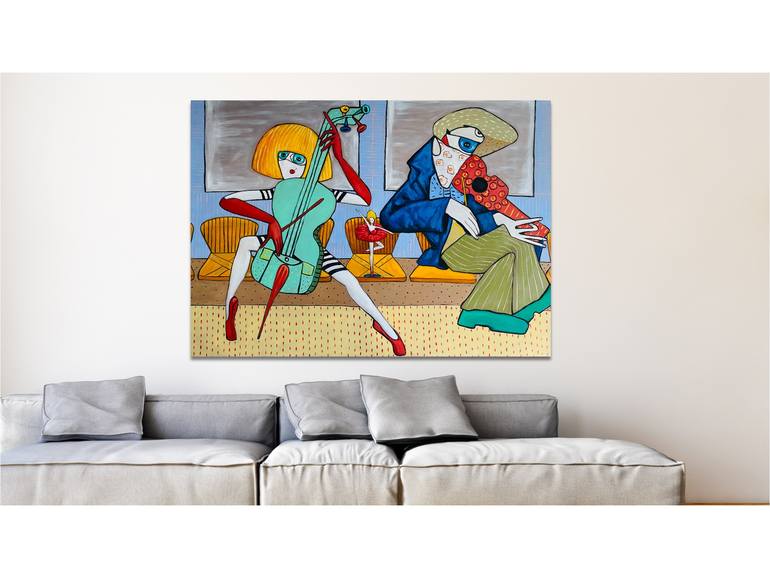 Original Impressionism Music Painting by Suthamma Byrne