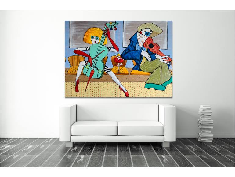 Original Impressionism Music Painting by Suthamma Byrne