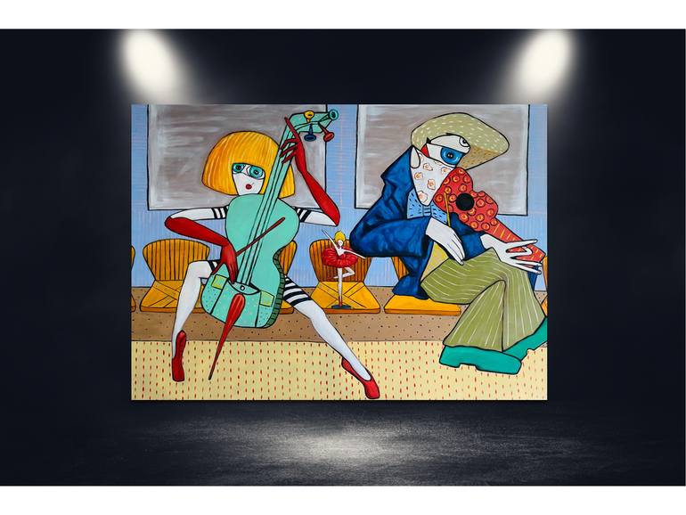 Original Impressionism Music Painting by Suthamma Byrne
