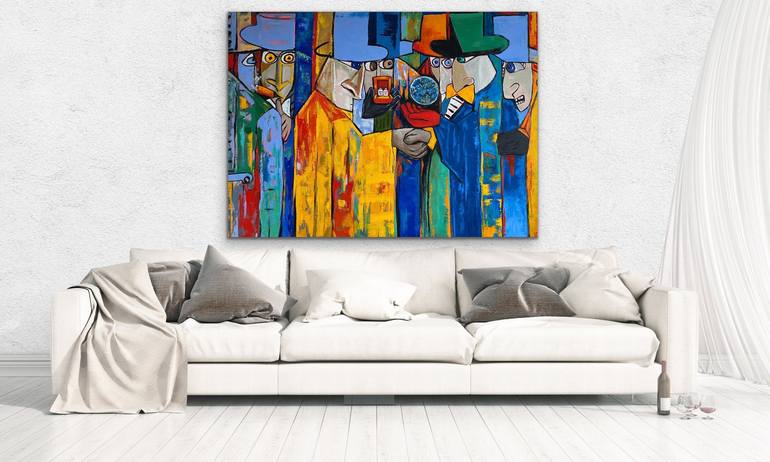 Original Expressionism People Painting by Suthamma Byrne