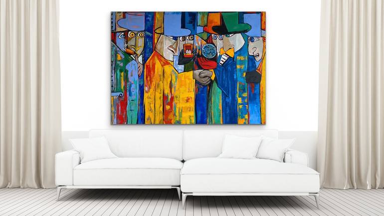 Original Expressionism People Painting by Suthamma Byrne