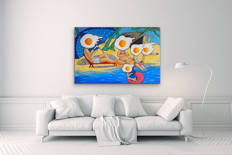 Original Expressionism Beach Painting by Suthamma Byrne