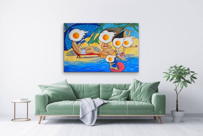 Original Expressionism Beach Painting by Suthamma Byrne