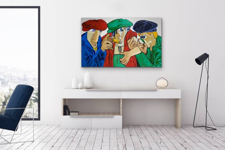 Original People Painting by Suthamma Byrne