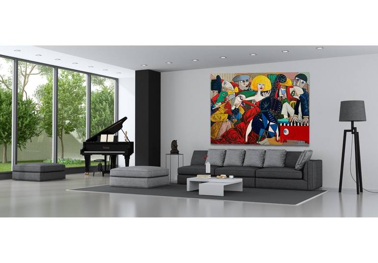 Original Abstract Expressionism Music Painting by Suthamma Byrne