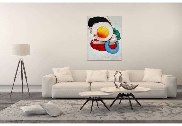 Original Surrealism Cartoon Painting by Suthamma Byrne