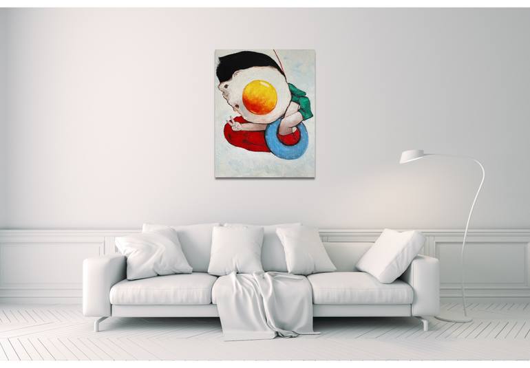 Original Surrealism Cartoon Painting by Suthamma Byrne