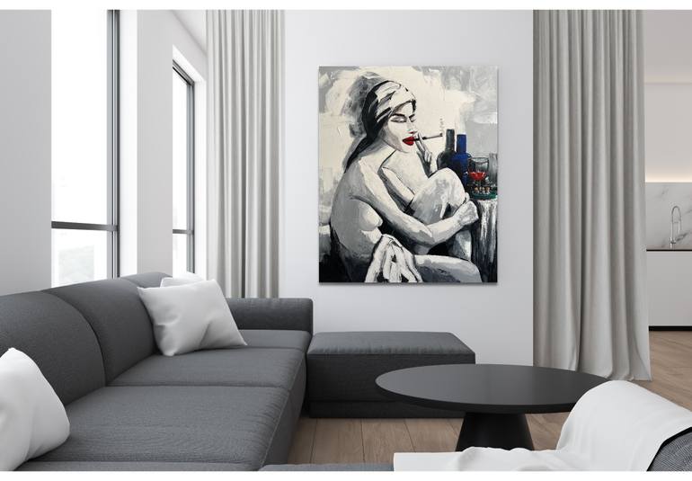 Original Abstract Expressionism Nude Painting by Suthamma Byrne