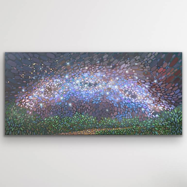 Original Impressionism Outer Space Painting by Kristen Pobatschnig