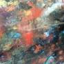 So many things happen in outer space, here we can see some action. 20" x 20" Acrylic on Glass