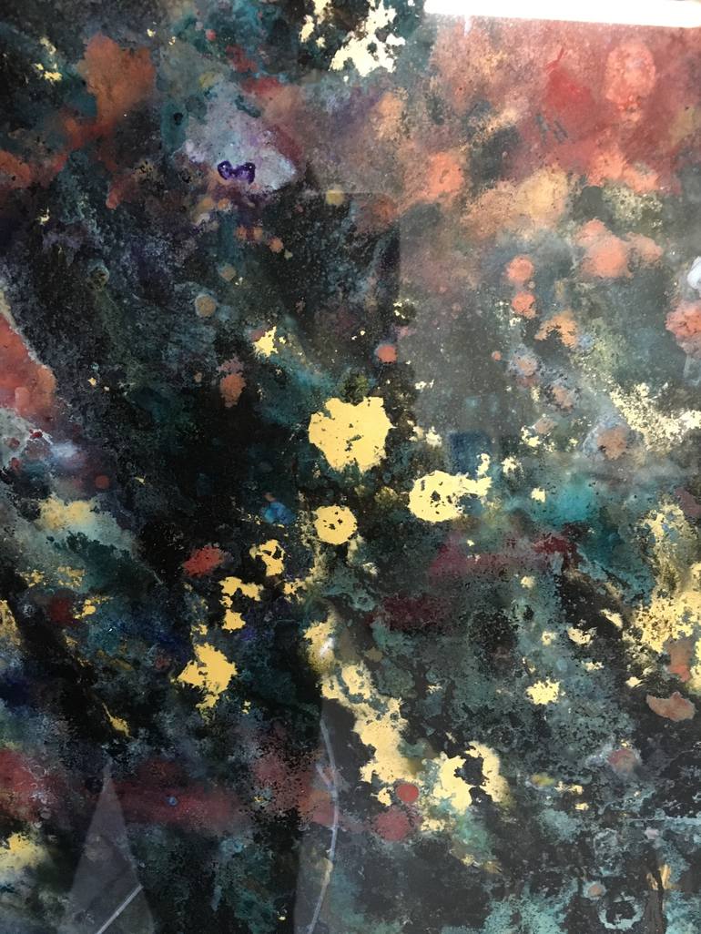 Original Abstract Expressionism Outer Space Painting by Kristen Pobatschnig