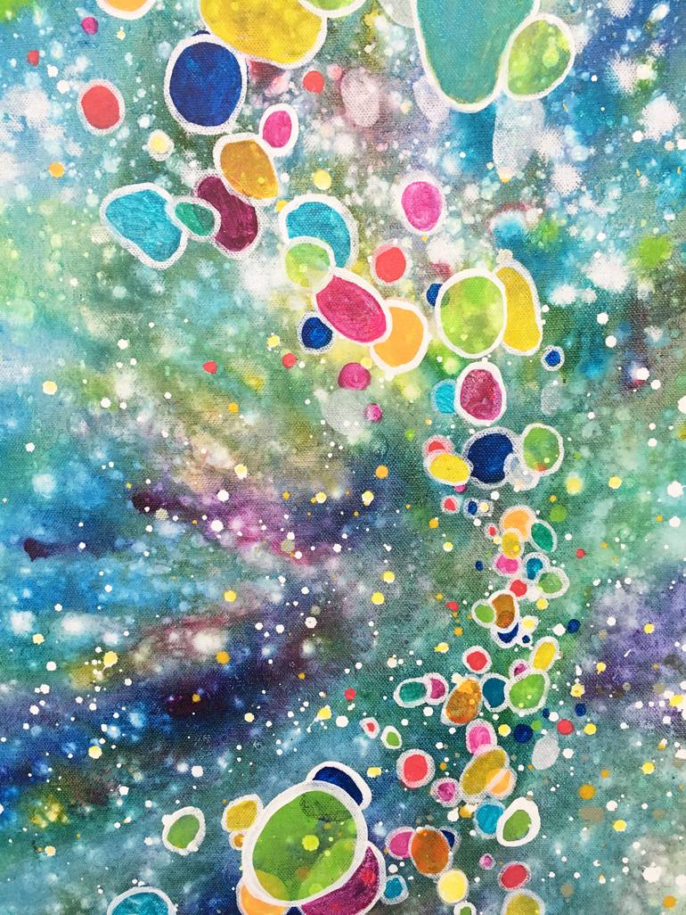 Original Abstract Outer Space Painting by Kristen Pobatschnig