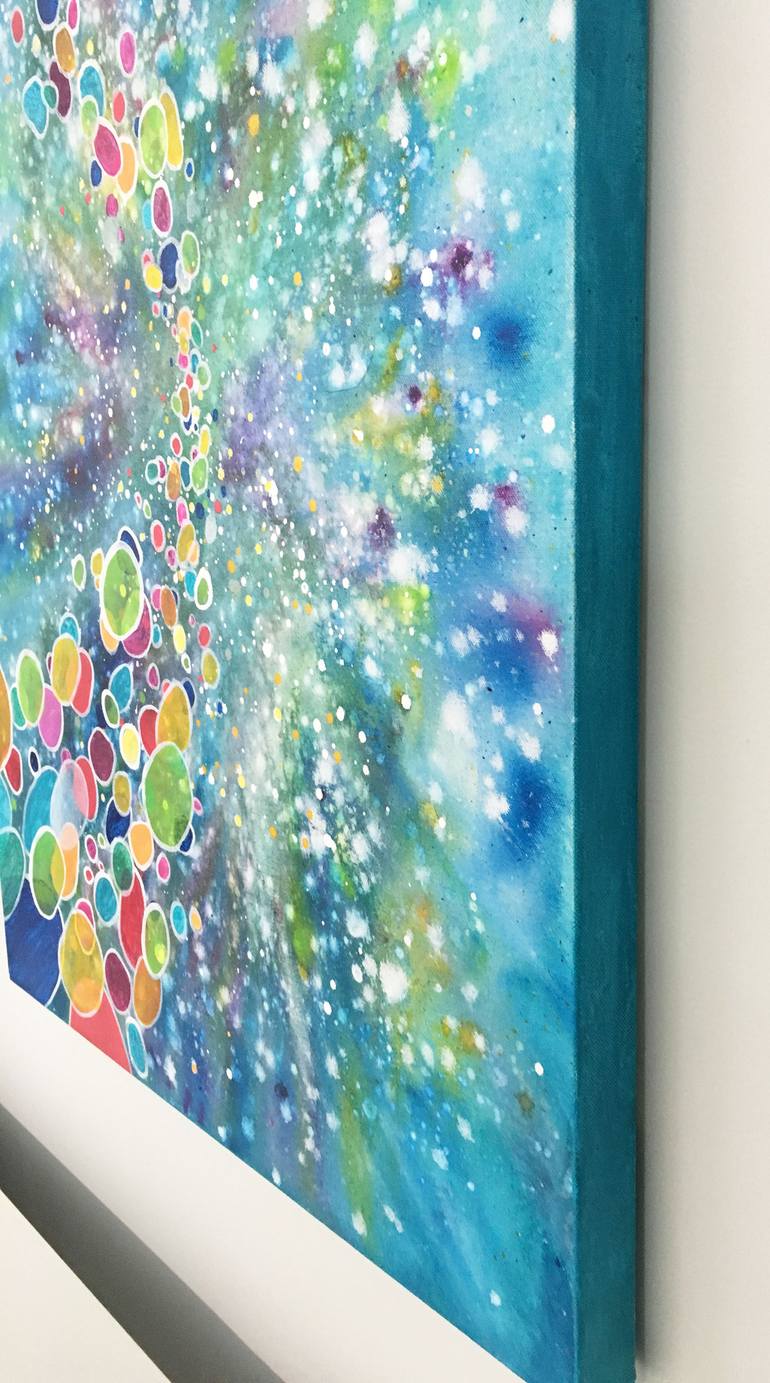 Original Abstract Outer Space Painting by Kristen Pobatschnig