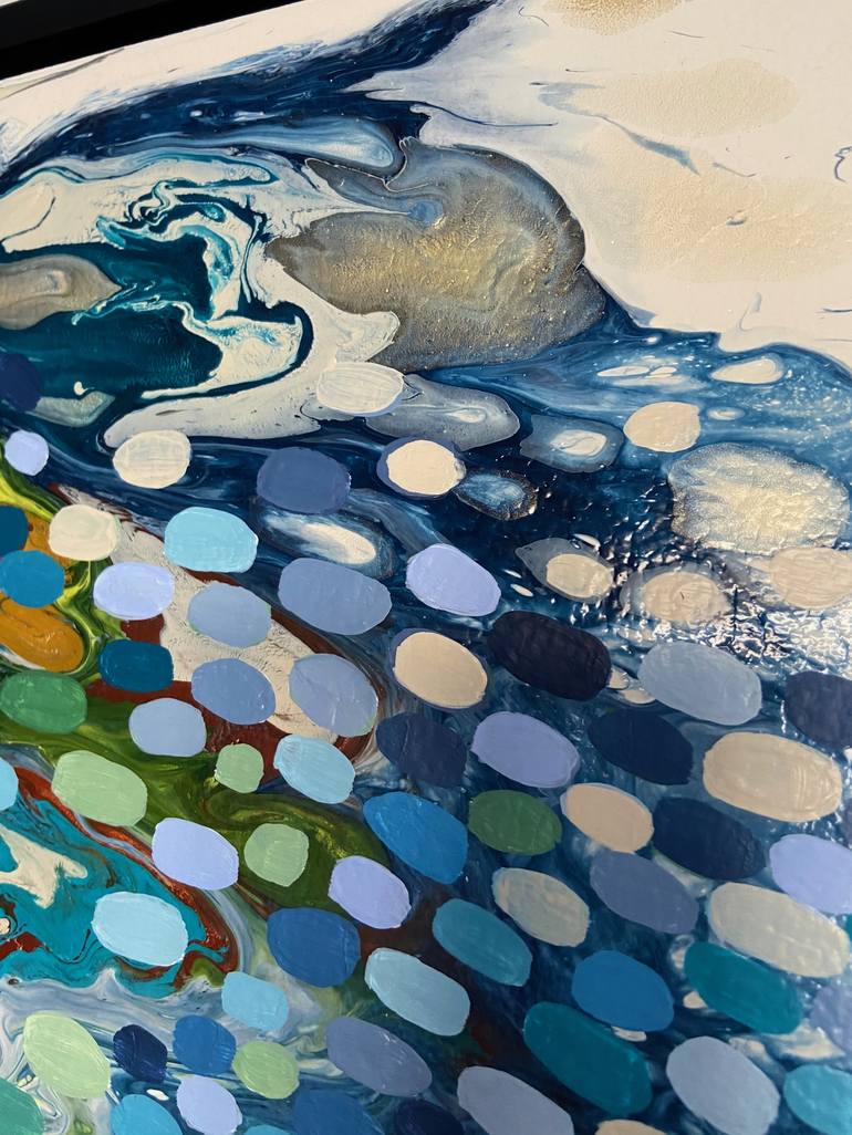 Original Abstract Seascape Painting by Kristen Pobatschnig